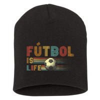 Futbol Is Life Football Lover Soccer Funny Vintage Short Acrylic Beanie