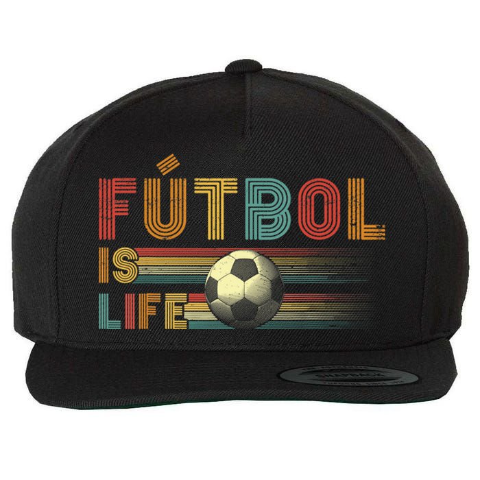 Futbol Is Life Football Lover Soccer Funny Vintage Wool Snapback Cap