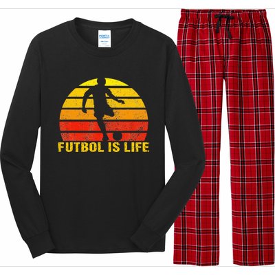 Futbol Is Life Vintage Soccer Player Sports Futbol Long Sleeve Pajama Set