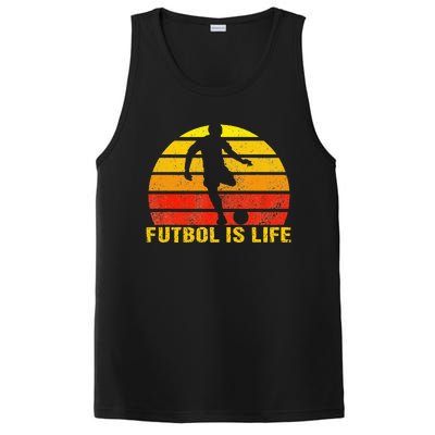 Futbol Is Life Vintage Soccer Player Sports Futbol PosiCharge Competitor Tank