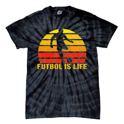 Futbol Is Life Vintage Soccer Player Sports Futbol Tie-Dye T-Shirt