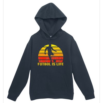 Futbol Is Life Vintage Soccer Player Sports Futbol Urban Pullover Hoodie