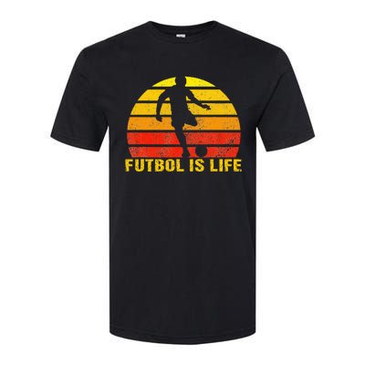 Futbol Is Life Vintage Soccer Player Sports Futbol Softstyle CVC T-Shirt