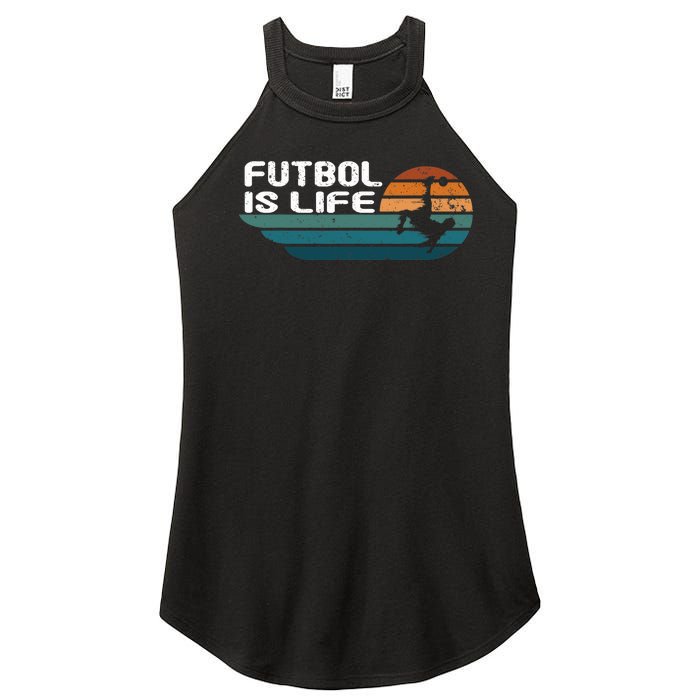 Fútbol Is Life Funny Vintage Football Lover Soccer Women's Perfect Tri Rocker Tank