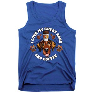 Funny I Love My Great Dane And Coffee Dog Lovers Pet Owners Tank Top