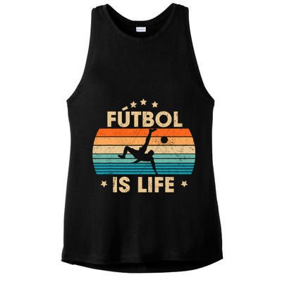 Futbol Is Life Retro Soccer Gift For Player Ladies PosiCharge Tri-Blend Wicking Tank