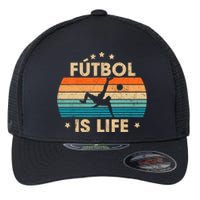 Futbol Is Life Retro Soccer Gift For Player Flexfit Unipanel Trucker Cap