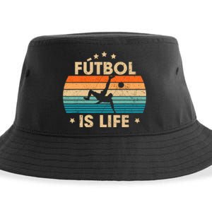 Futbol Is Life Retro Soccer Gift For Player Sustainable Bucket Hat