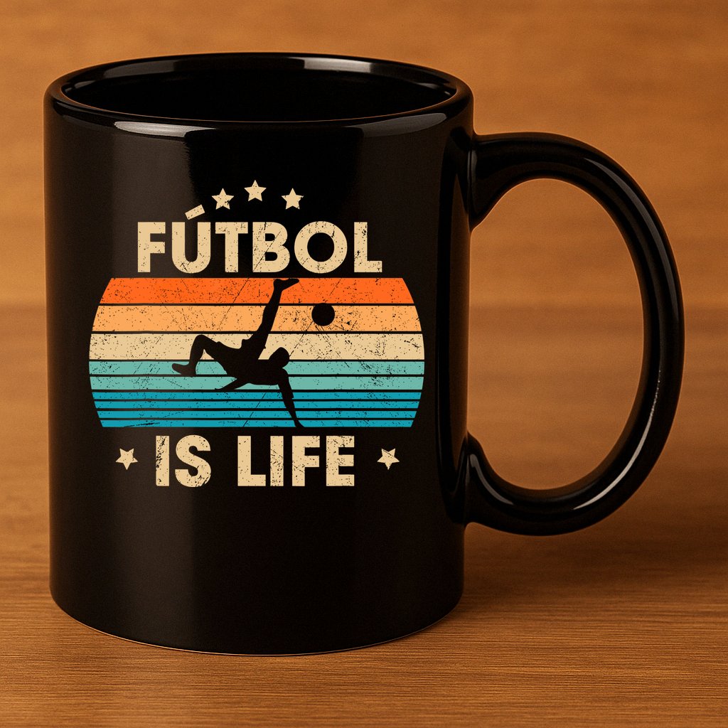 Futbol Is Life Retro Soccer Gift For Player 11oz C Handle Ceramic Mug