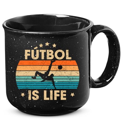 Futbol Is Life Retro Soccer Gift For Player 15oz Campfire Ceramic Mug
