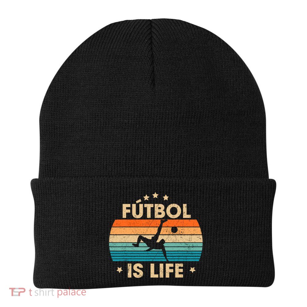 Futbol Is Life Retro Soccer Gift For Player Beanie