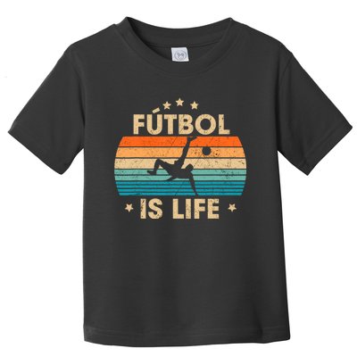 Futbol Is Life Retro Soccer Gift For Player Toddler T-Shirt