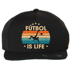 Futbol Is Life Retro Soccer Gift For Player Wool Snapback Cap