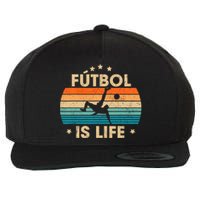 Futbol Is Life Retro Soccer Gift For Player Wool Snapback Cap