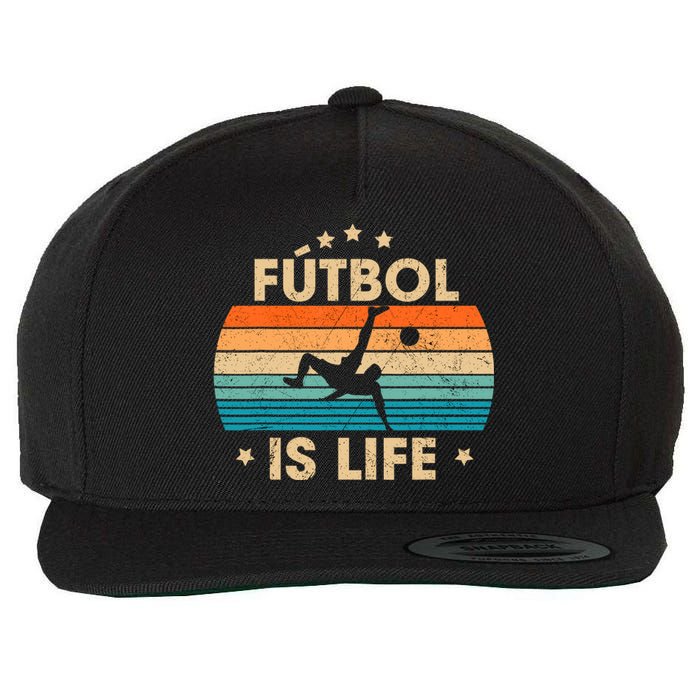 Futbol Is Life Retro Soccer Gift For Player Wool Snapback Cap