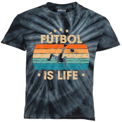 Futbol Is Life Retro Soccer Gift For Player Kids Tie-Dye T-Shirt