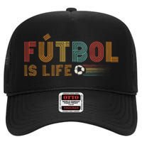 Futbol Is Life Football Lover Soccer Funny Vintage High Crown Mesh Back Trucker Hat