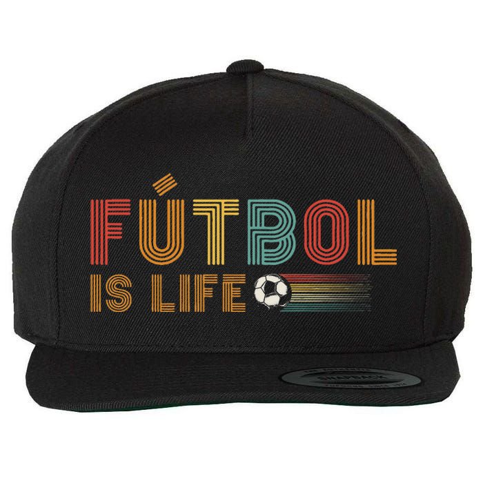 Futbol Is Life Football Lover Soccer Funny Vintage Wool Snapback Cap