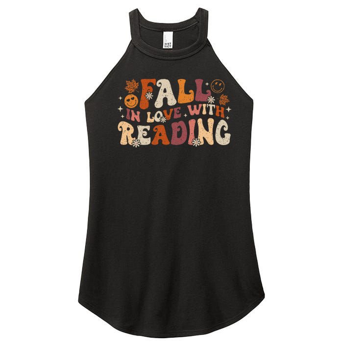 Fall In Love With Reading Autum Thanksgiving Teacher Women’s Perfect Tri Rocker Tank