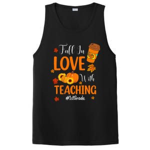 Fall In Love With Teaching 1st Grade Teacher Thanksgiving PosiCharge Competitor Tank