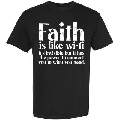 Faith Is Like Wifi God Jesus Religious Christian Men Women Garment-Dyed Heavyweight T-Shirt
