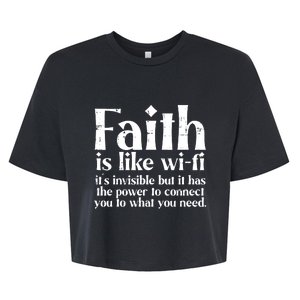 Faith Is Like Wifi God Jesus Religious Christian Men Women Bella+Canvas Jersey Crop Tee