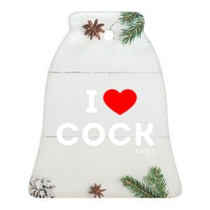 Funny I Love Cocktails Drinking Pun Gift Ceramic Bell Ornament