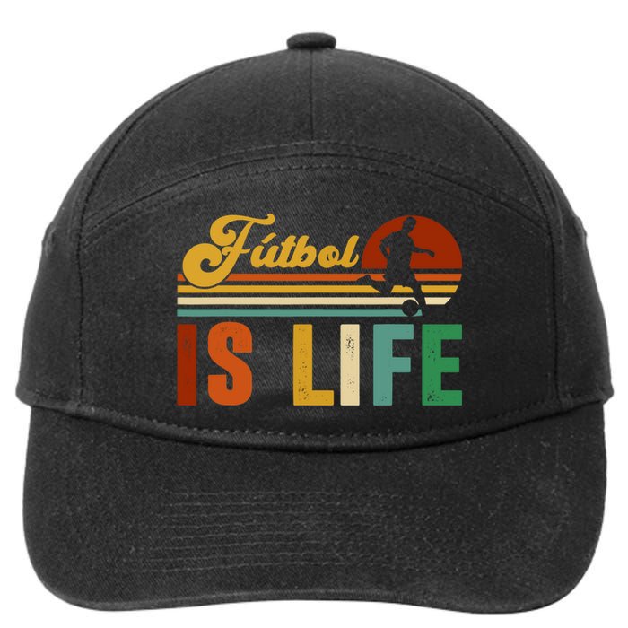 Futbol Is Life Soccer Funny Football Lover Vintage 7-Panel Snapback Hat