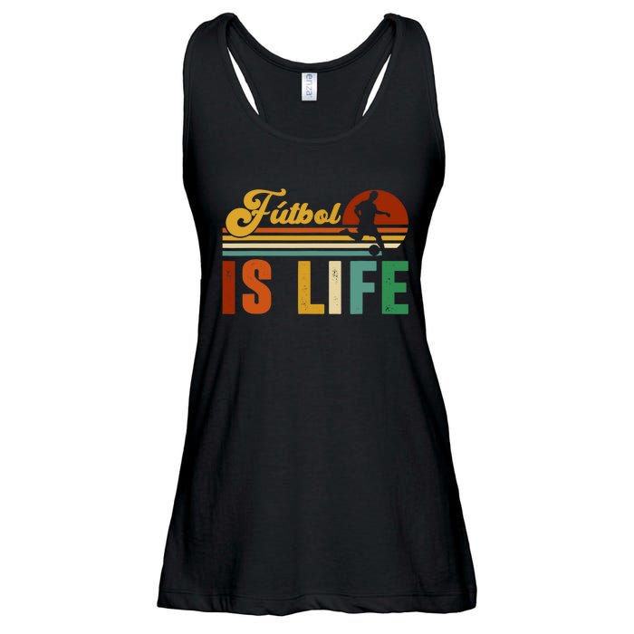 Futbol Is Life Soccer Funny Football Lover Vintage Ladies Essential Flowy Tank