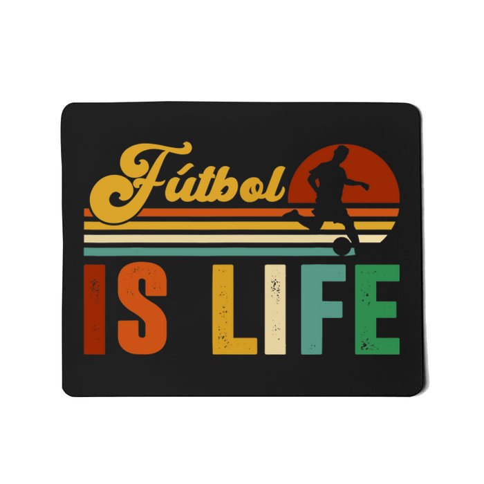 Futbol Is Life Soccer Funny Football Lover Vintage Mousepad