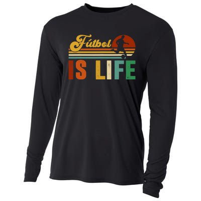 Futbol Is Life Soccer Funny Football Lover Vintage Cooling Performance Long Sleeve Crew