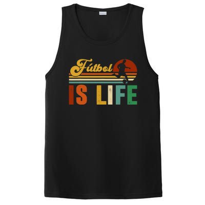 Futbol Is Life Soccer Funny Football Lover Vintage PosiCharge Competitor Tank