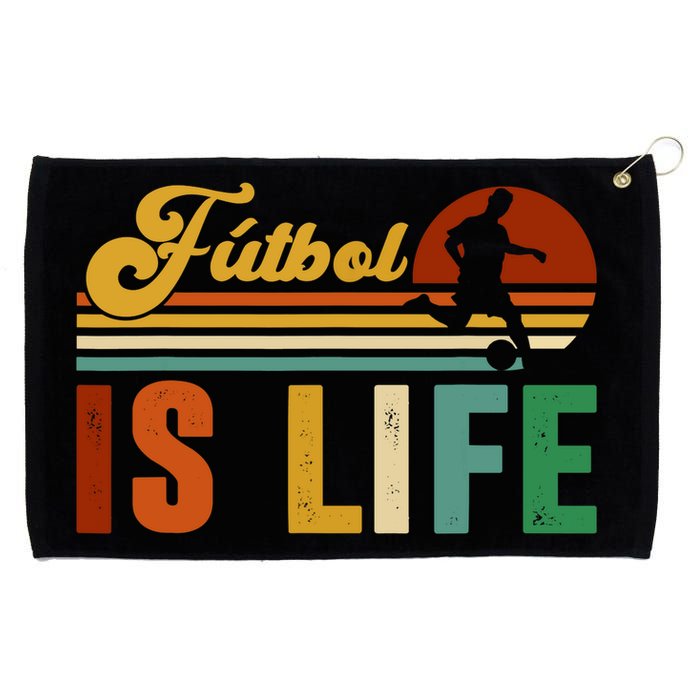 Futbol Is Life Soccer Funny Football Lover Vintage Grommeted Golf Towel