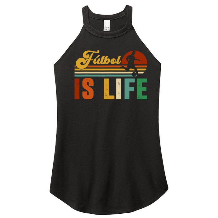 Futbol Is Life Soccer Funny Football Lover Vintage Women's Perfect Tri Rocker Tank