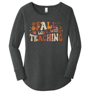 Fall In Love With Teaching Autum Thanksgiving Fall Teacher Women's Perfect Tri Tunic Long Sleeve Shirt