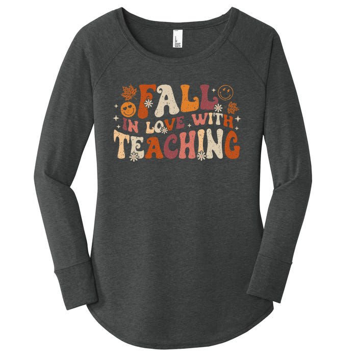 Fall In Love With Teaching Autum Thanksgiving Fall Teacher Women's Perfect Tri Tunic Long Sleeve Shirt