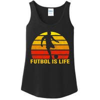 Futbol Is Life Vintage Soccer Player Sports Futbol Ladies Essential Tank