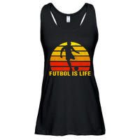 Futbol Is Life Vintage Soccer Player Sports Futbol Ladies Essential Flowy Tank