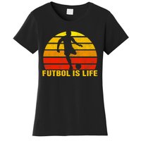 Futbol Is Life Vintage Soccer Player Sports Futbol Women's T-Shirt