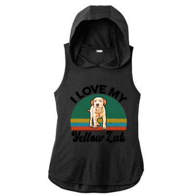 Funny I Love My Yellow Lab Labrador Retriever Mom Dad Lover Gift Ladies PosiCharge Tri-Blend Wicking Draft Hoodie Tank