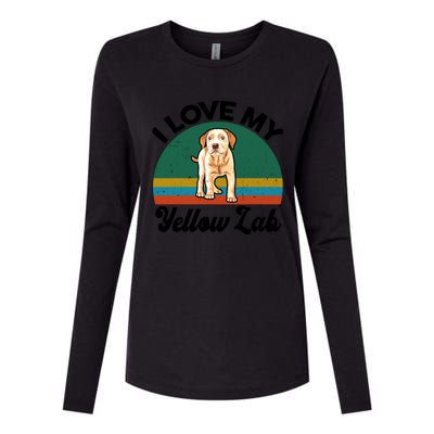 Funny I Love My Yellow Lab Labrador Retriever Mom Dad Lover Gift Womens Cotton Relaxed Long Sleeve T-Shirt