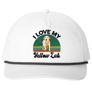 Funny I Love My Yellow Lab Labrador Retriever Mom Dad Lover Gift Snapback Five-Panel Rope Hat