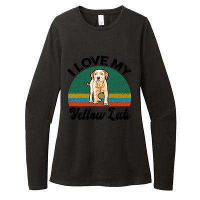 Funny I Love My Yellow Lab Labrador Retriever Mom Dad Lover Gift Womens CVC Long Sleeve Shirt