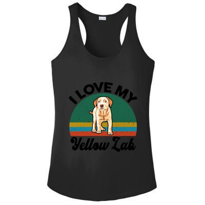 Funny I Love My Yellow Lab Labrador Retriever Mom Dad Lover Gift Ladies PosiCharge Competitor Racerback Tank