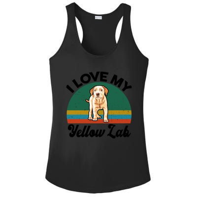 Funny I Love My Yellow Lab Labrador Retriever Mom Dad Lover Gift Ladies PosiCharge Competitor Racerback Tank