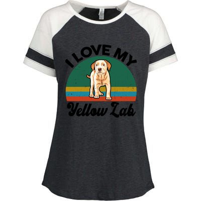 Funny I Love My Yellow Lab Labrador Retriever Mom Dad Lover Gift Enza Ladies Jersey Colorblock Tee