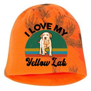 Funny I Love My Yellow Lab Labrador Retriever Mom Dad Lover Gift Kati - Camo Knit Beanie