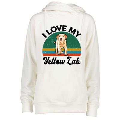 Funny I Love My Yellow Lab Labrador Retriever Mom Dad Lover Gift Womens Funnel Neck Pullover Hood