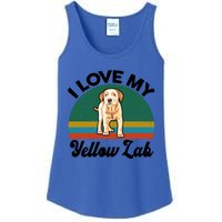 Funny I Love My Yellow Lab Labrador Retriever Mom Dad Lover Gift Ladies Essential Tank