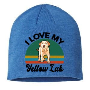 Funny I Love My Yellow Lab Labrador Retriever Mom Dad Lover Gift Sustainable Beanie